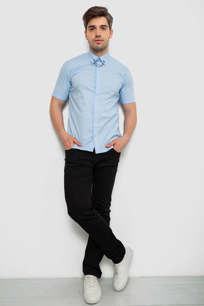 Сорочка чоловіча однотонна, колір блакитний, 214R6917