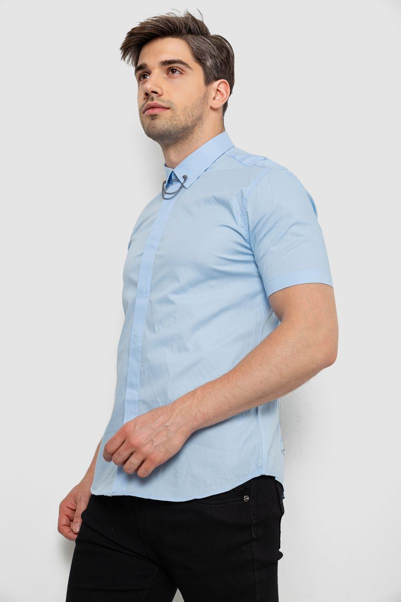Сорочка чоловіча однотонна, колір блакитний, 214R6917 - Зображення 3
