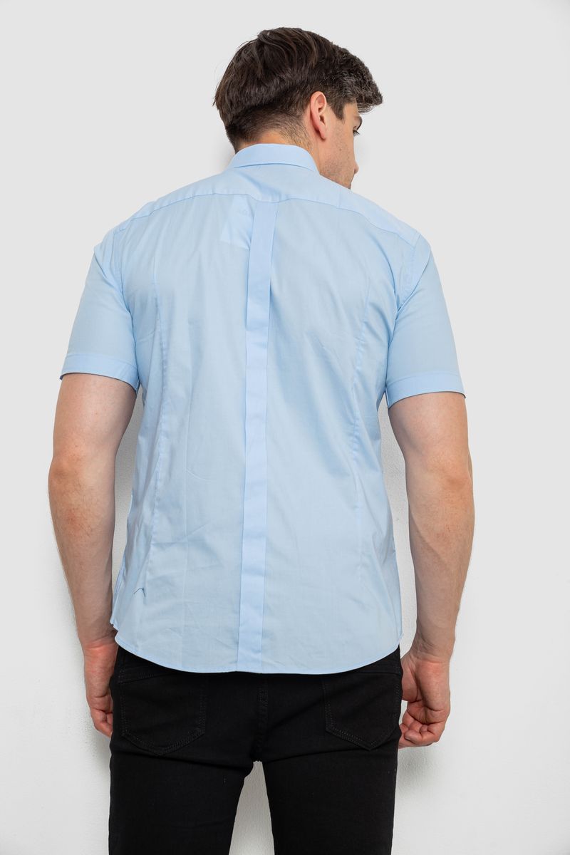 Сорочка чоловіча однотонна, колір блакитний, 214R6917 - Зображення 4