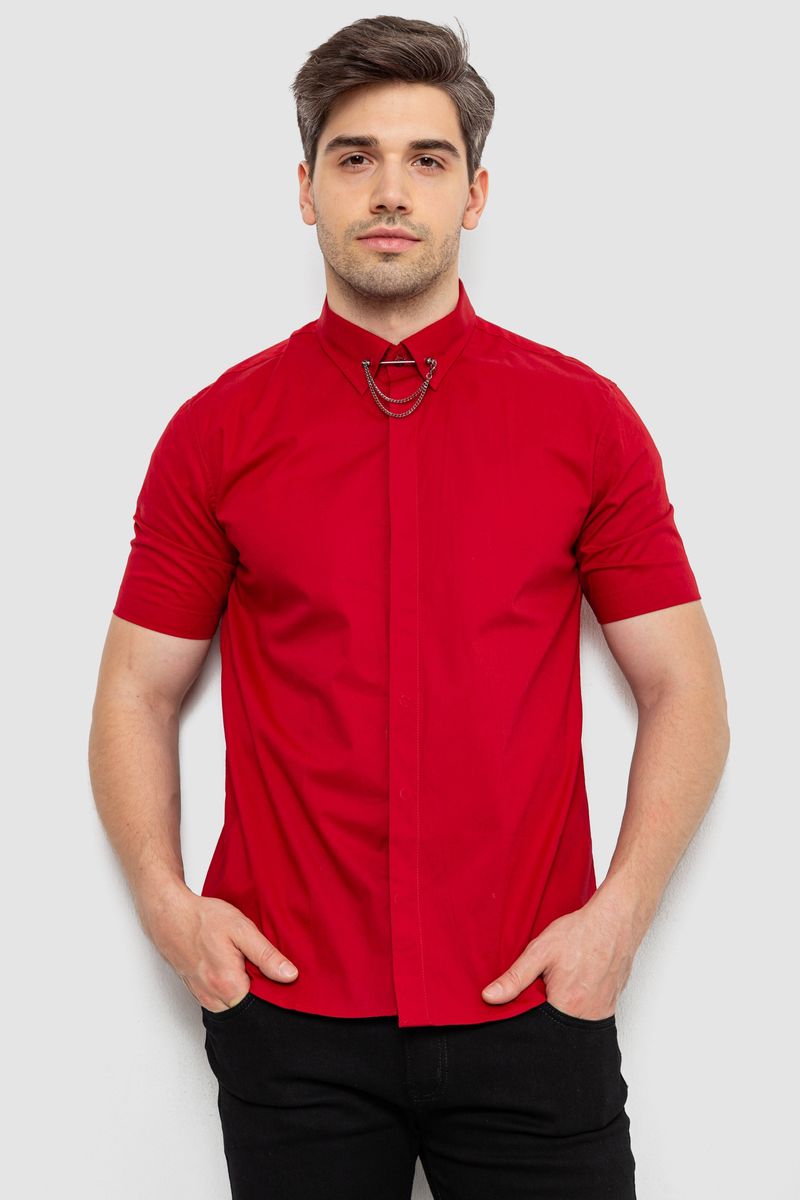 Сорочка чоловіча однотонна, колір бордовий, 214R6917