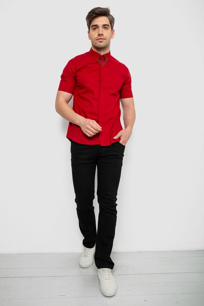 Сорочка чоловіча однотонна, колір бордовий, 214R6917