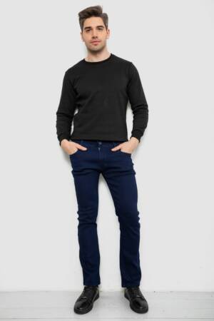 Джинси чоловічі однотонні Straight, колір синій, 244R1050-1