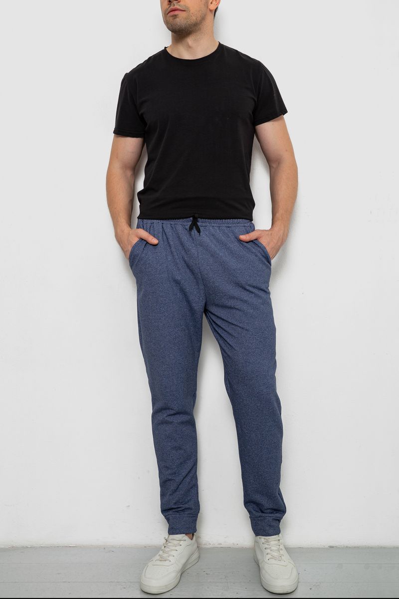 Спортивні штани чоловічі на флісі, колір джинс, 238R135