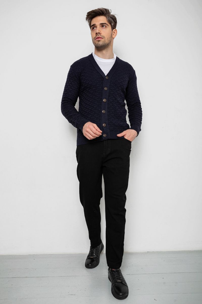 Кофта чоловіча на ґудзиках, колір темно-синій, 238R7783