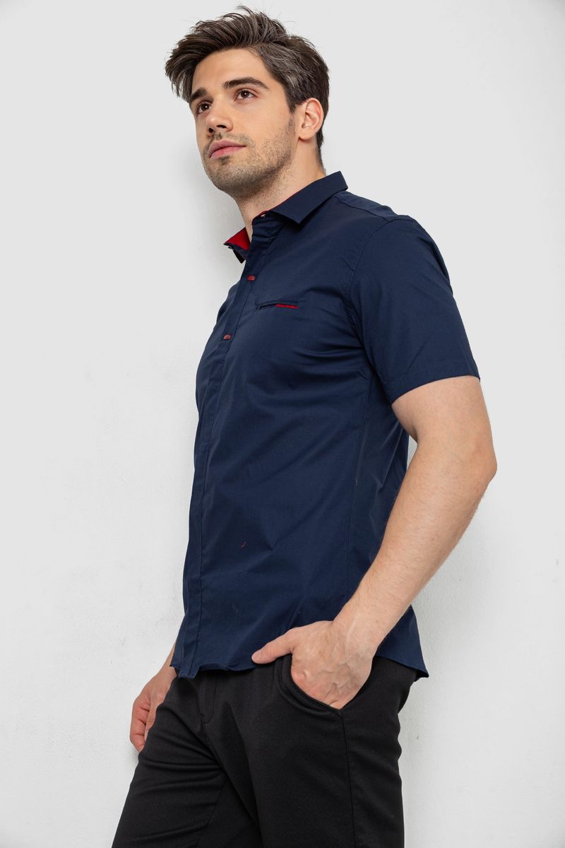 Сорочка чоловіча однотонна, колір темно-синій, 214R7118 - Зображення 3