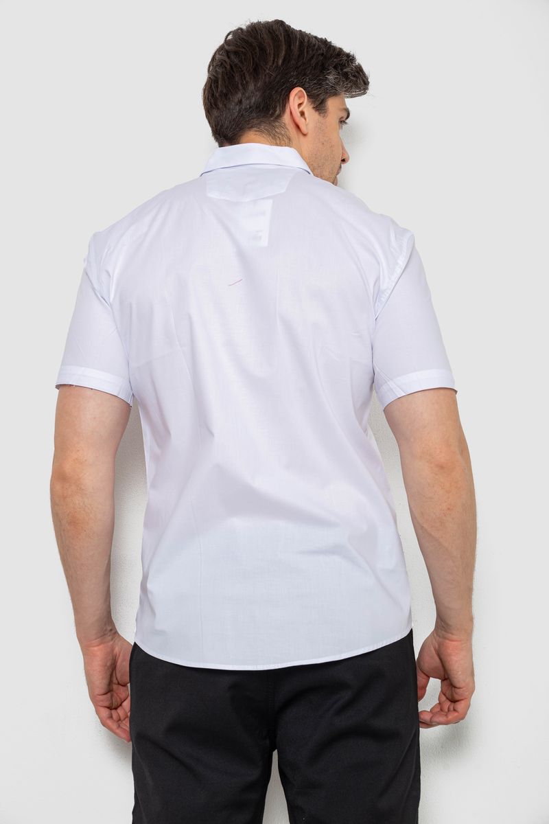 Сорочка чоловіча однотонна, колір білий, 214R7118 - Зображення 4