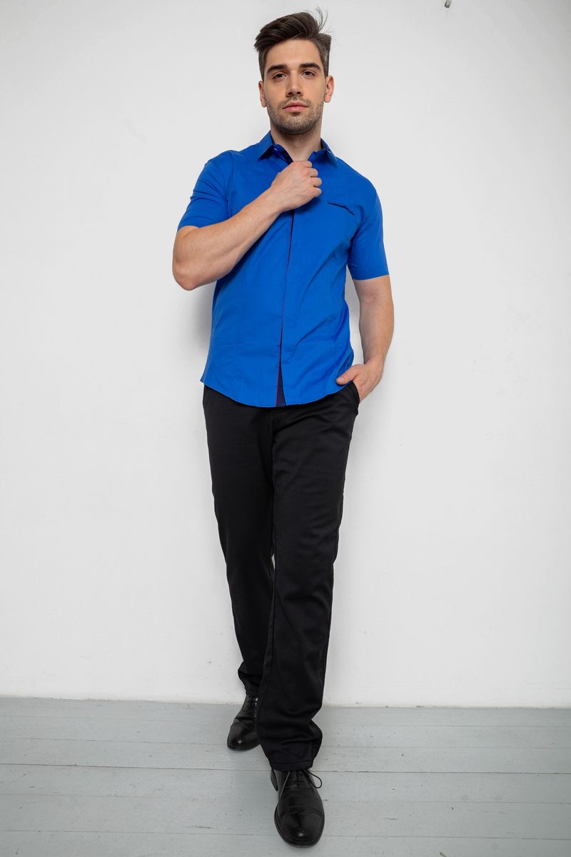 Сорочка чоловіча однотонна, колір електрик, 214R7118