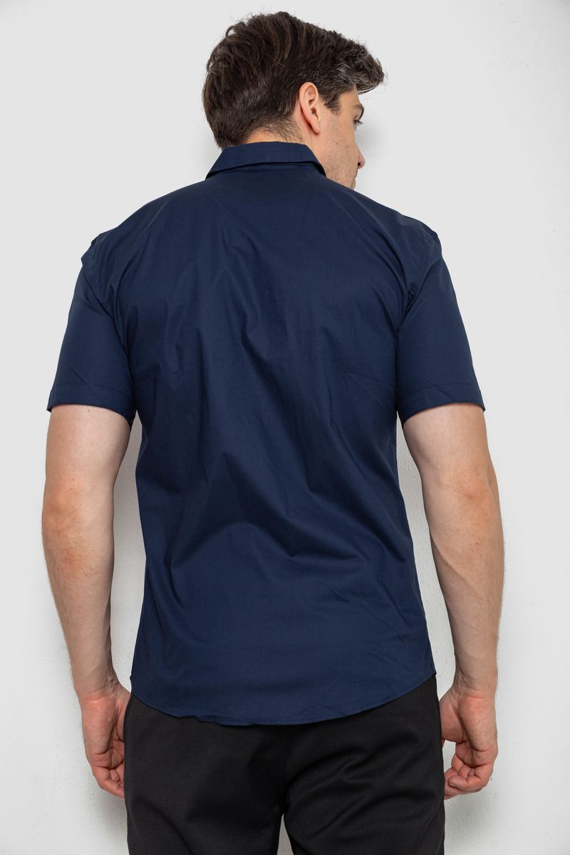 Сорочка чоловіча однотонна, колір темно-синій, 214R7118 - Зображення 4