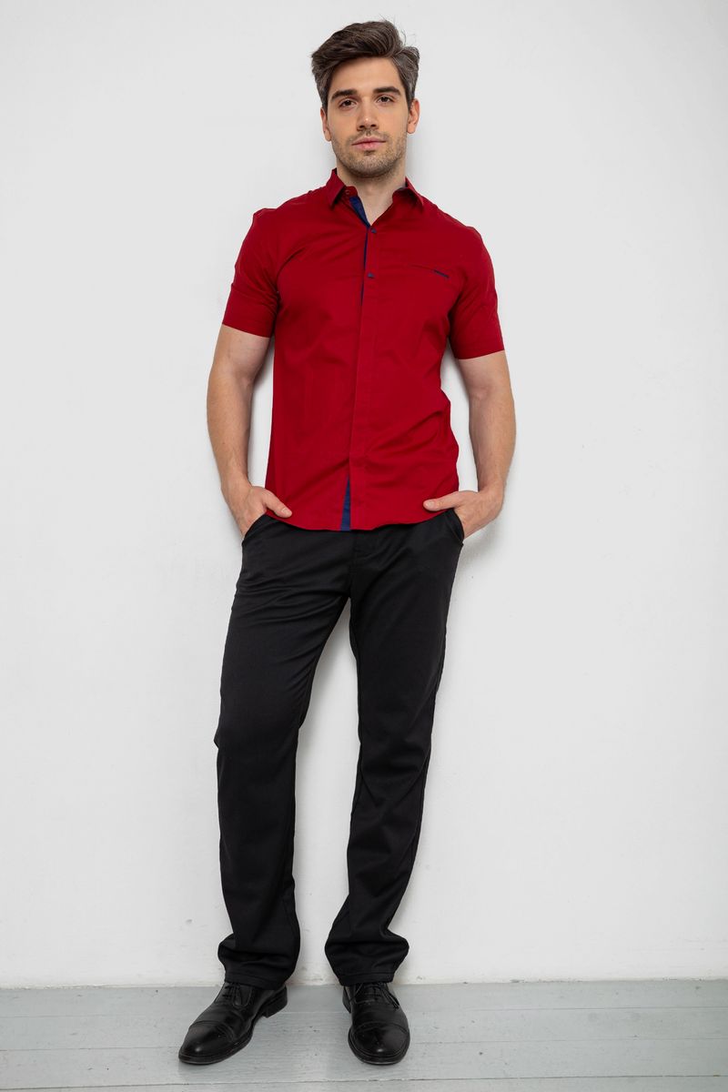 Сорочка чоловіча однотонна, колір бордовий, 214R7118