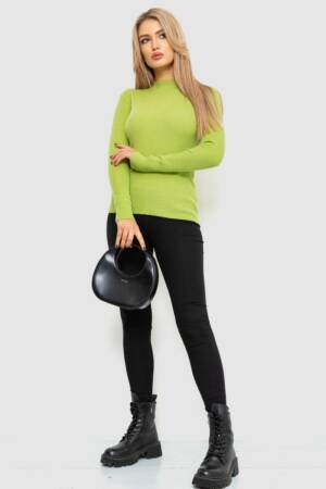 Водолазка жіноча в рубчик, колір фісташковий, 204R9029