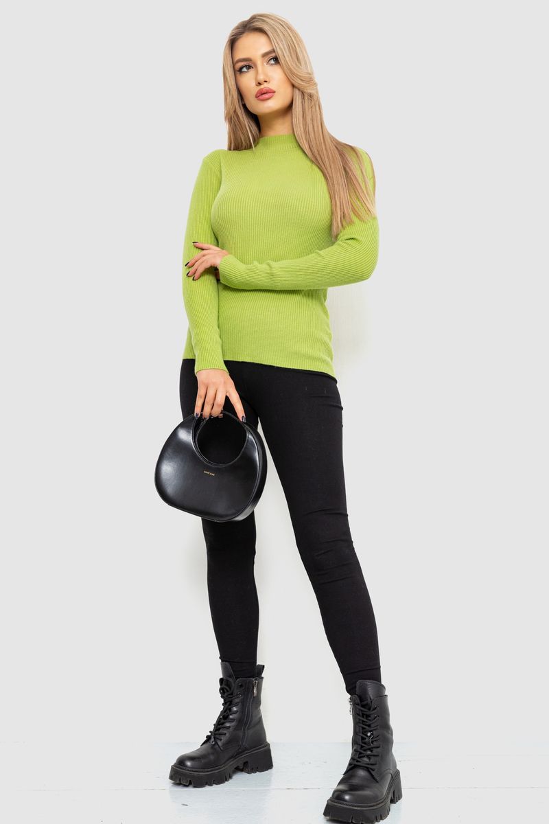 Водолазка жіноча в рубчик, колір фісташковий, 204R9029 - Зображення 2