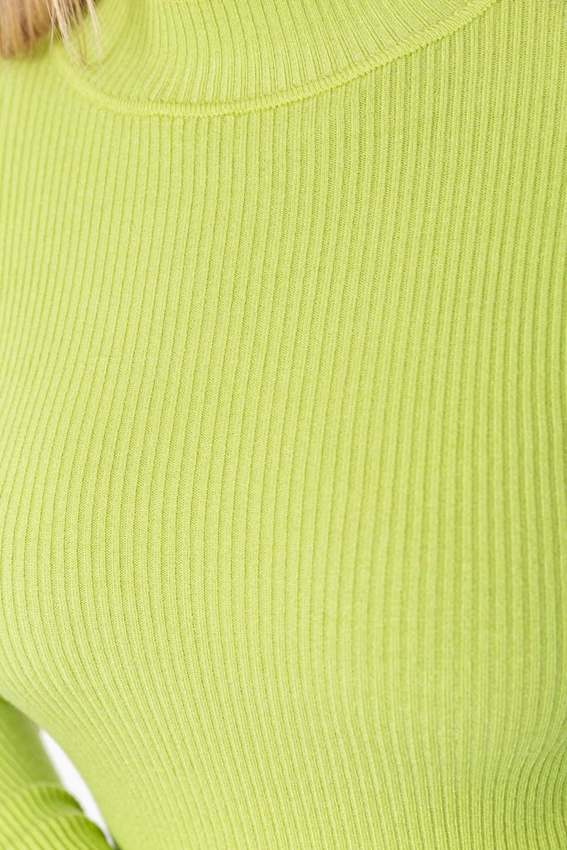 Водолазка жіноча в рубчик, колір фісташковий, 204R9029 - Зображення 5