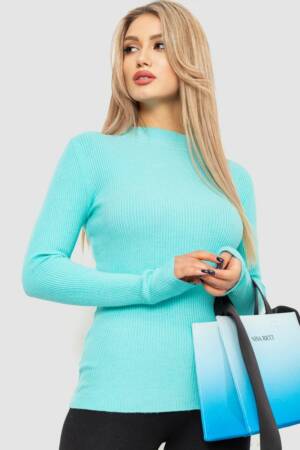 Водолазка жіноча в рубчик, колір м’ятний, 204R9029