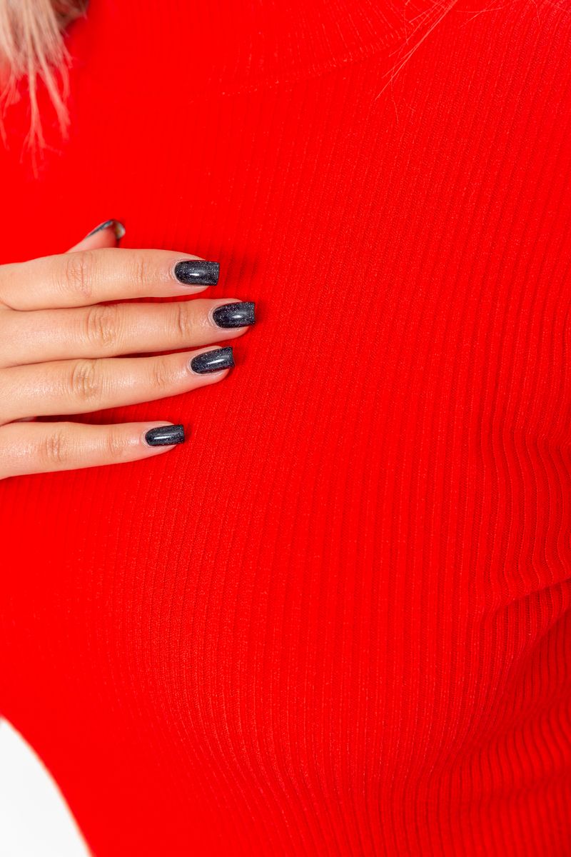 Водолазка жіноча в рубчик, колір червоний, 204R9029 - Зображення 5