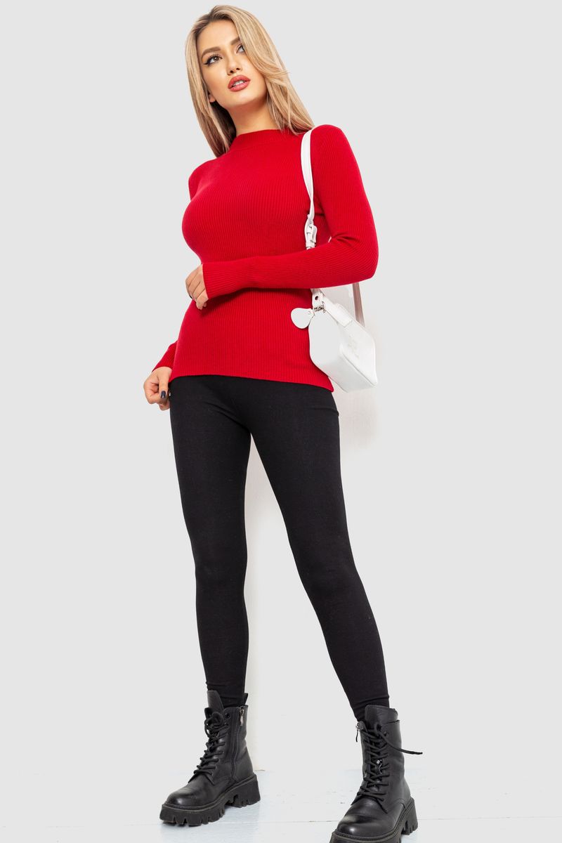 Водолазка жіноча в рубчик, колір бордовий, 204R9029