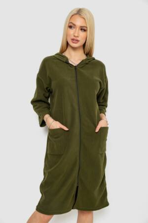 Халат жіночий на блискавці, колір хакі, 238R322