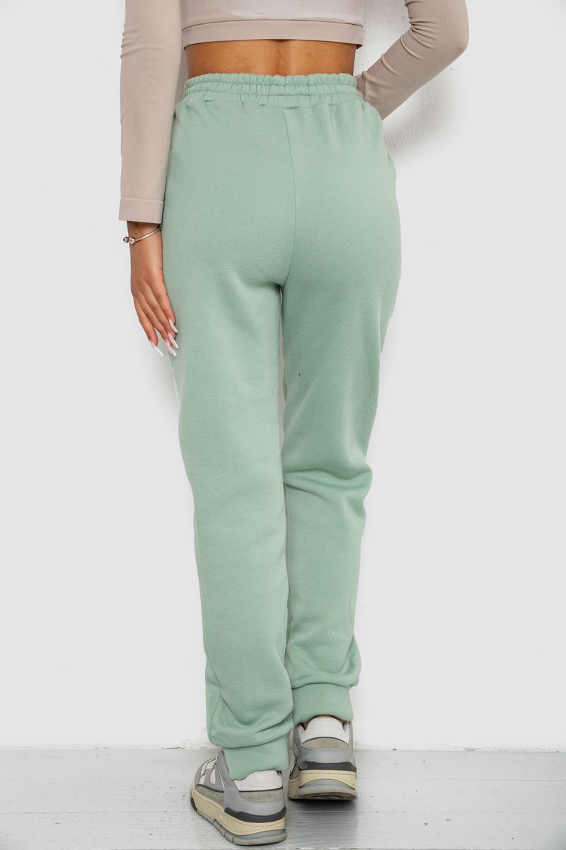 Спортивні штани жіночі на флісі, колір світло-м'ятний, 238R57020 - Зображення 4