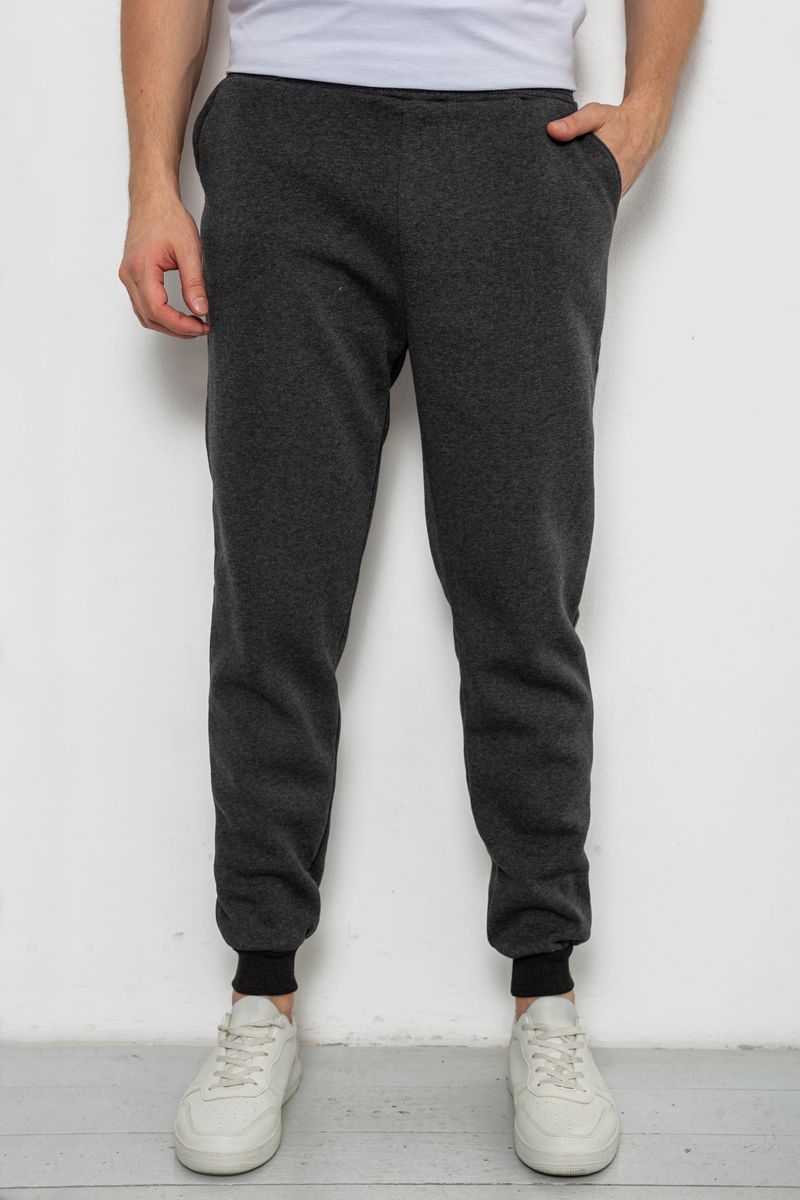 Спортивні чоловічі штани на флісі, колір темно-сірий, 238R56910-5