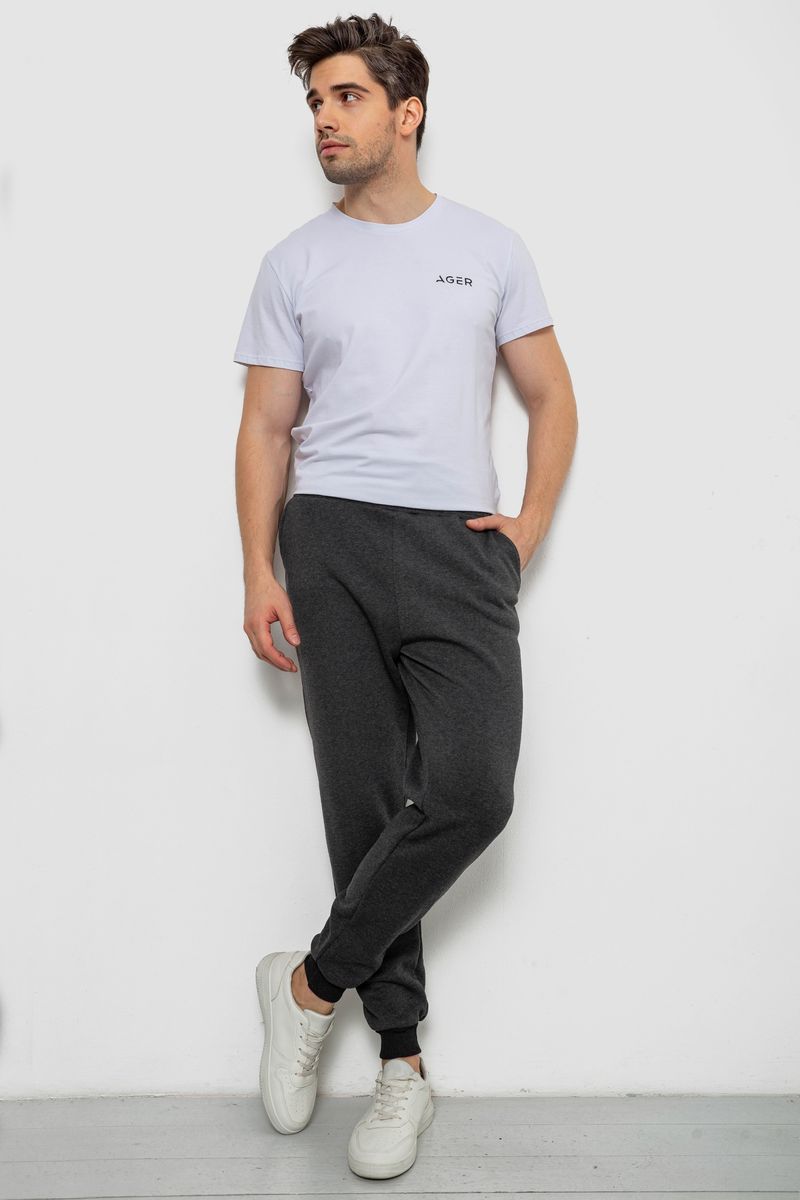 Спортивні чоловічі штани на флісі, колір темно-сірий, 238R56910-5