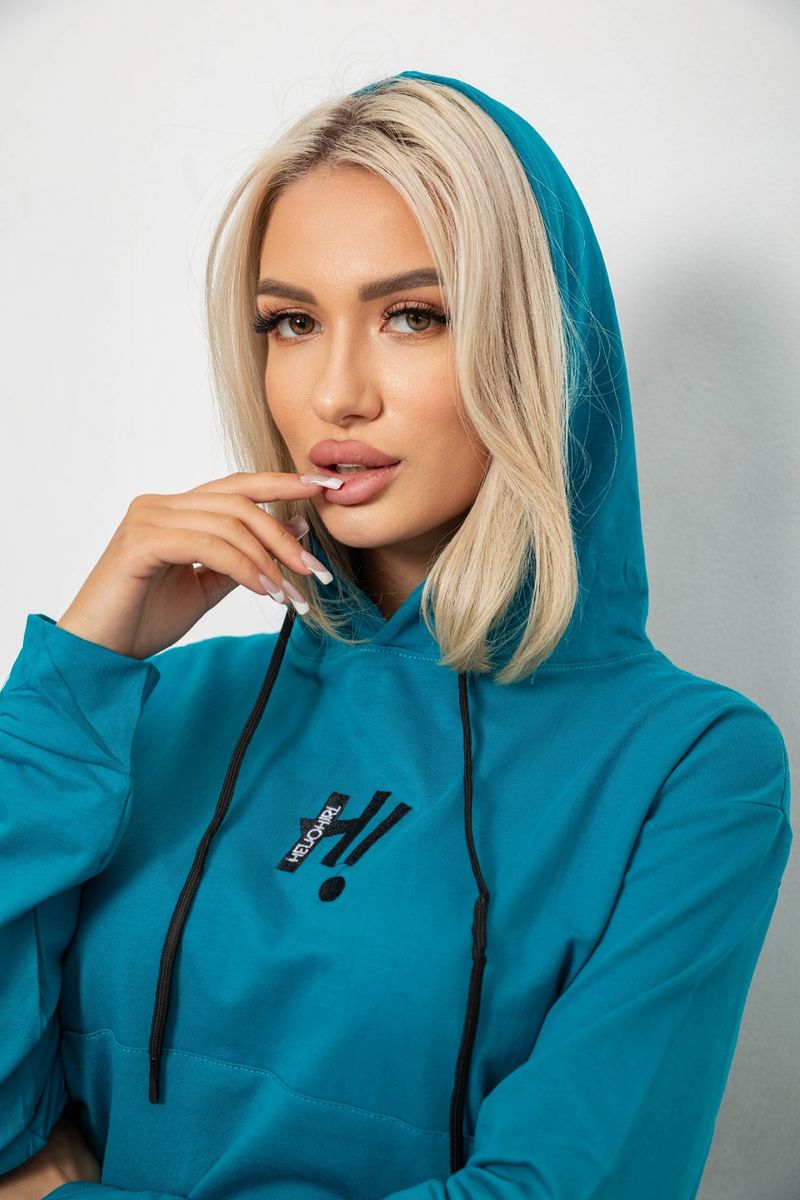 Спортивний костюм жіночий двонитка, колір бірюзовий, 214R1419-003 - Зображення 6