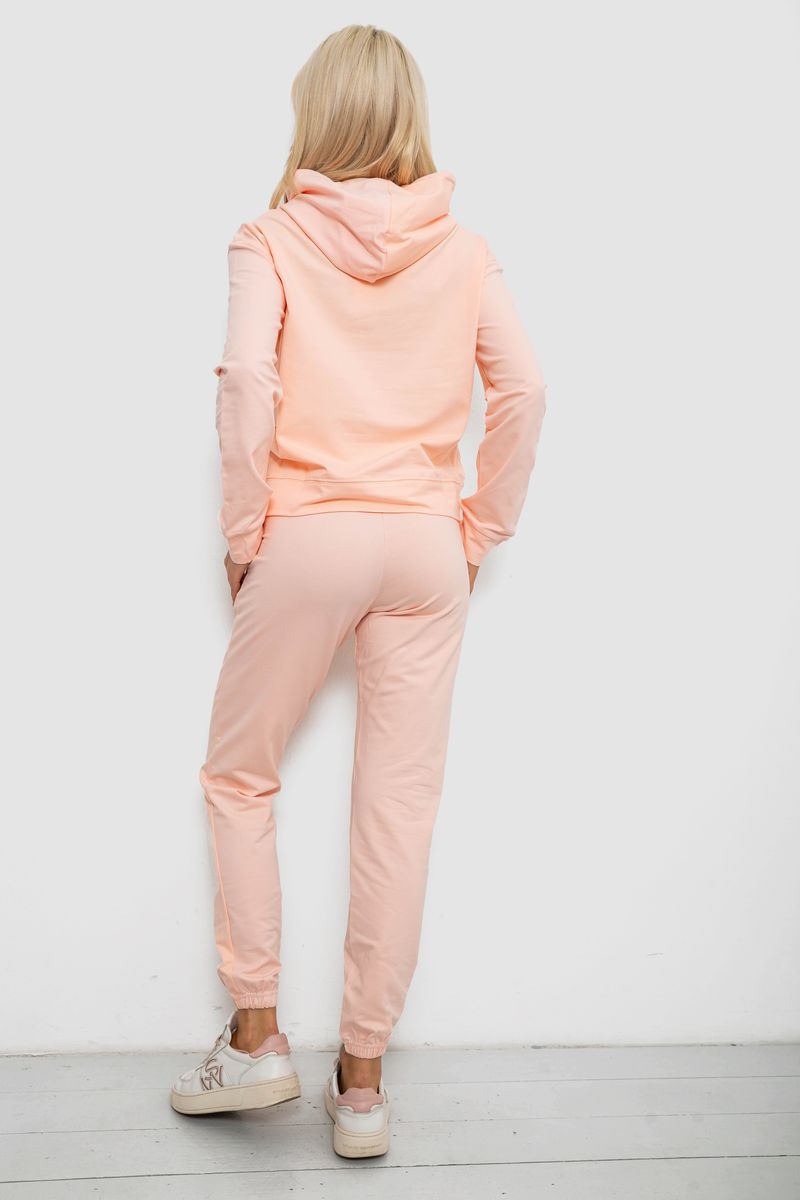 Спортивний костюм жіночий двонитка, колір персиковий, 214R1419-003 - Зображення 4