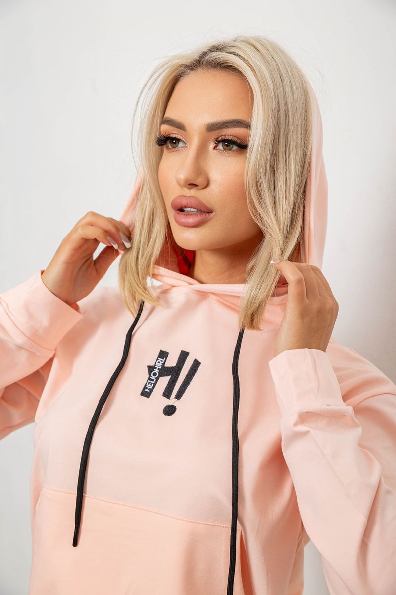 Спортивний костюм жіночий двонитка, колір персиковий, 214R1419-003 - Зображення 6