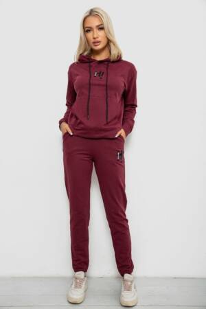 Спортивний костюм жіночий двонитка, колір сливовий, 214R1419-003