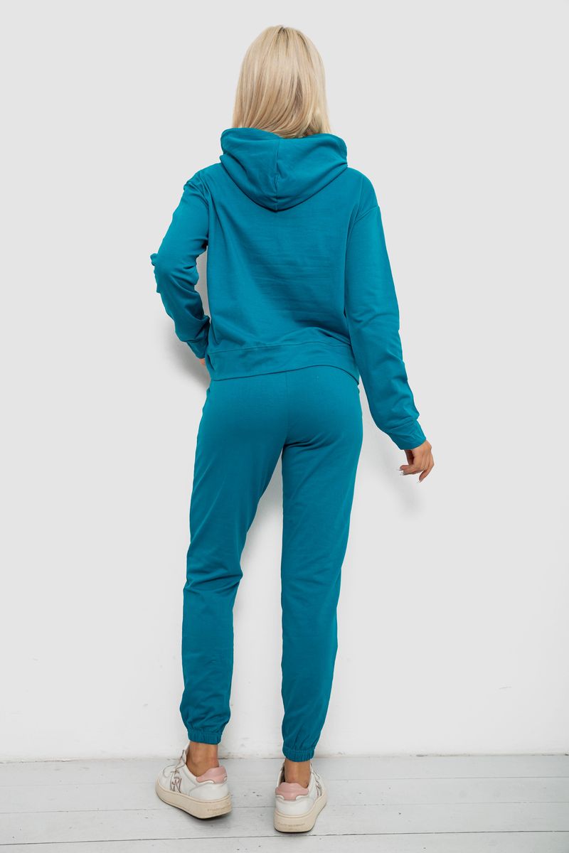 Спортивний костюм жіночий двонитка, колір бірюзовий, 214R1419-003 - Зображення 4