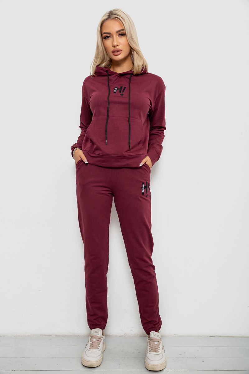 Спортивний костюм жіночий двонитка, колір сливовий, 214R1419-003