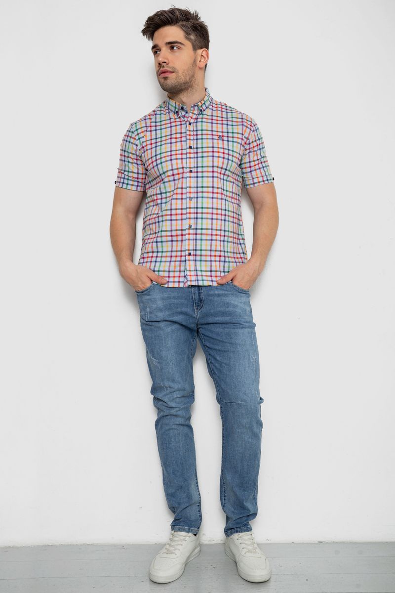 Сорочка чоловіча в клітку, колір різноколір, 214R842
