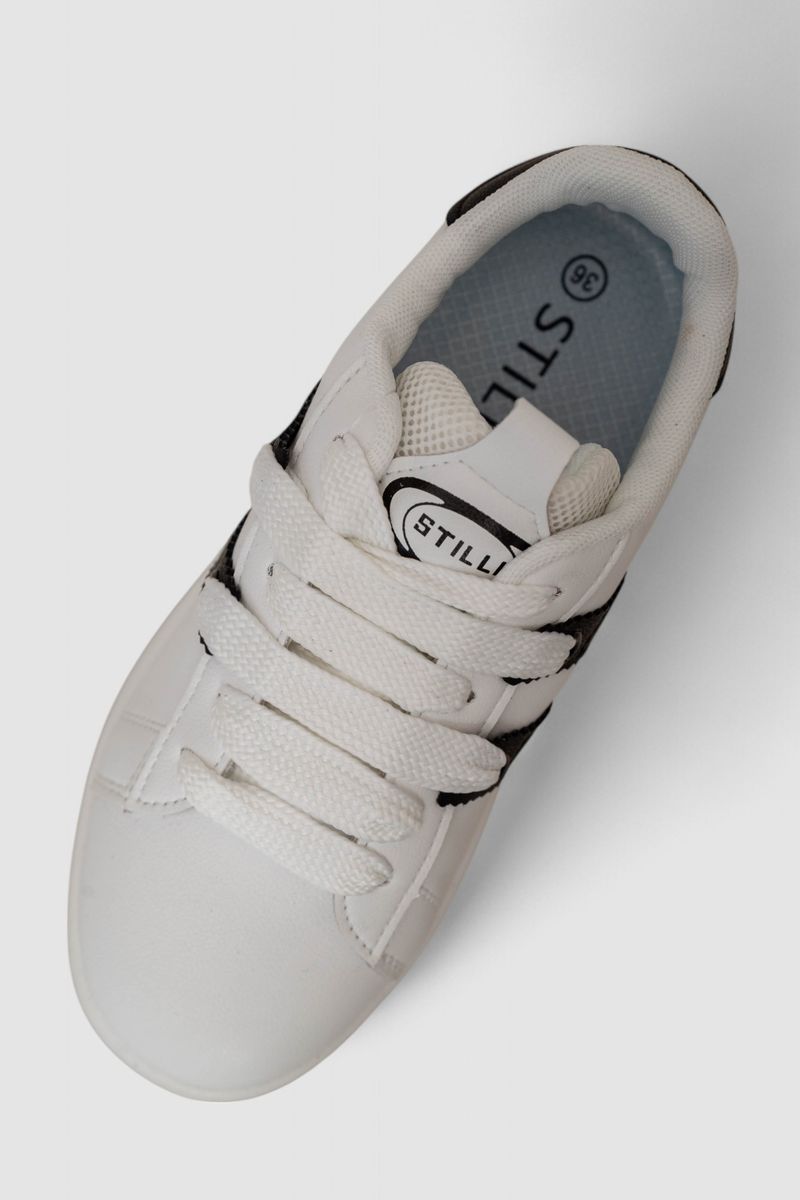 Кросівки жіночі шкіра, колір біло-чорний, 248RJH900-8