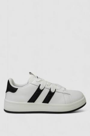 Кросівки жіночі шкіра, колір біло-чорний, 248RJH900-8