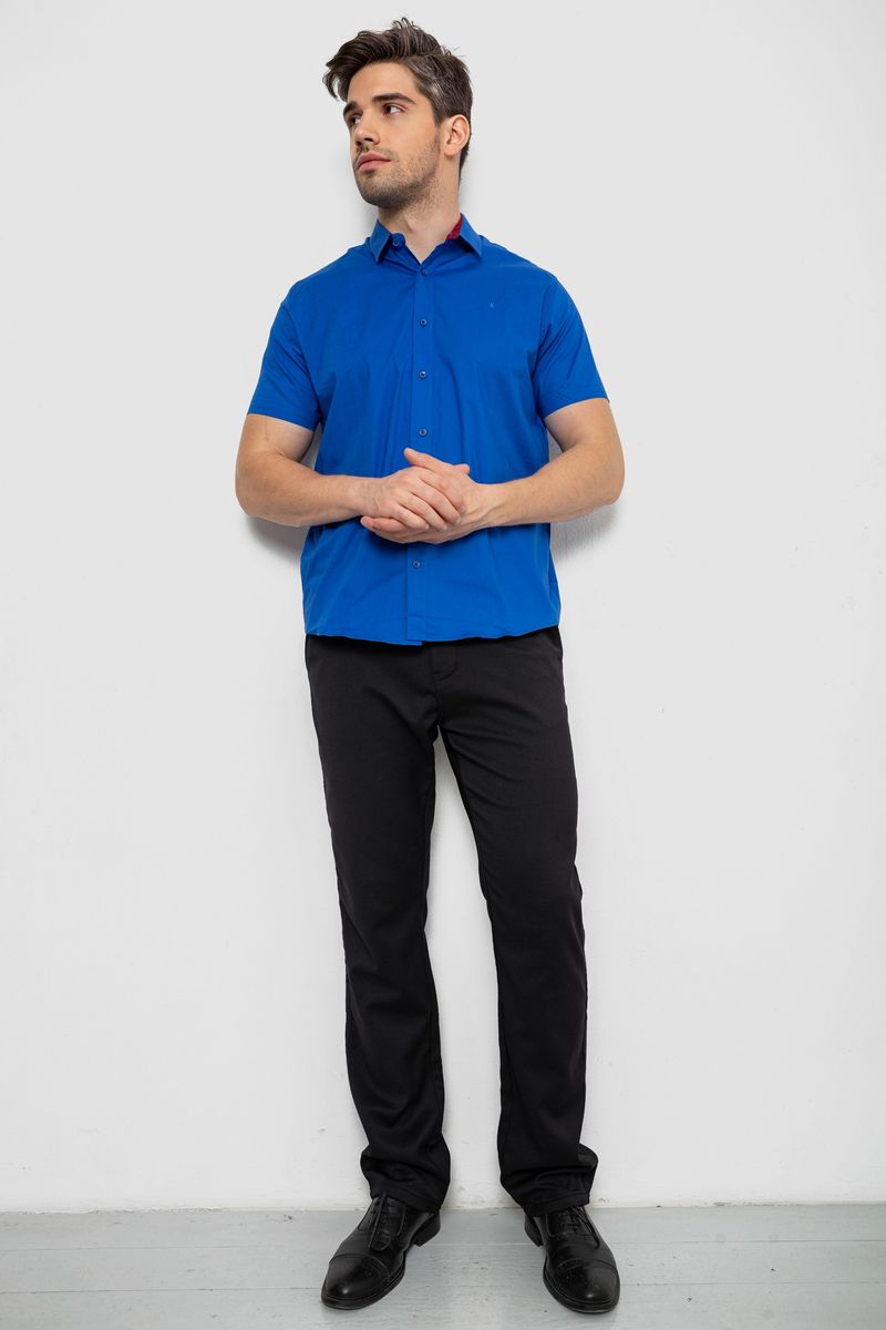 Сорочка чоловіча однотонна, колір електрик, 214R7327-2