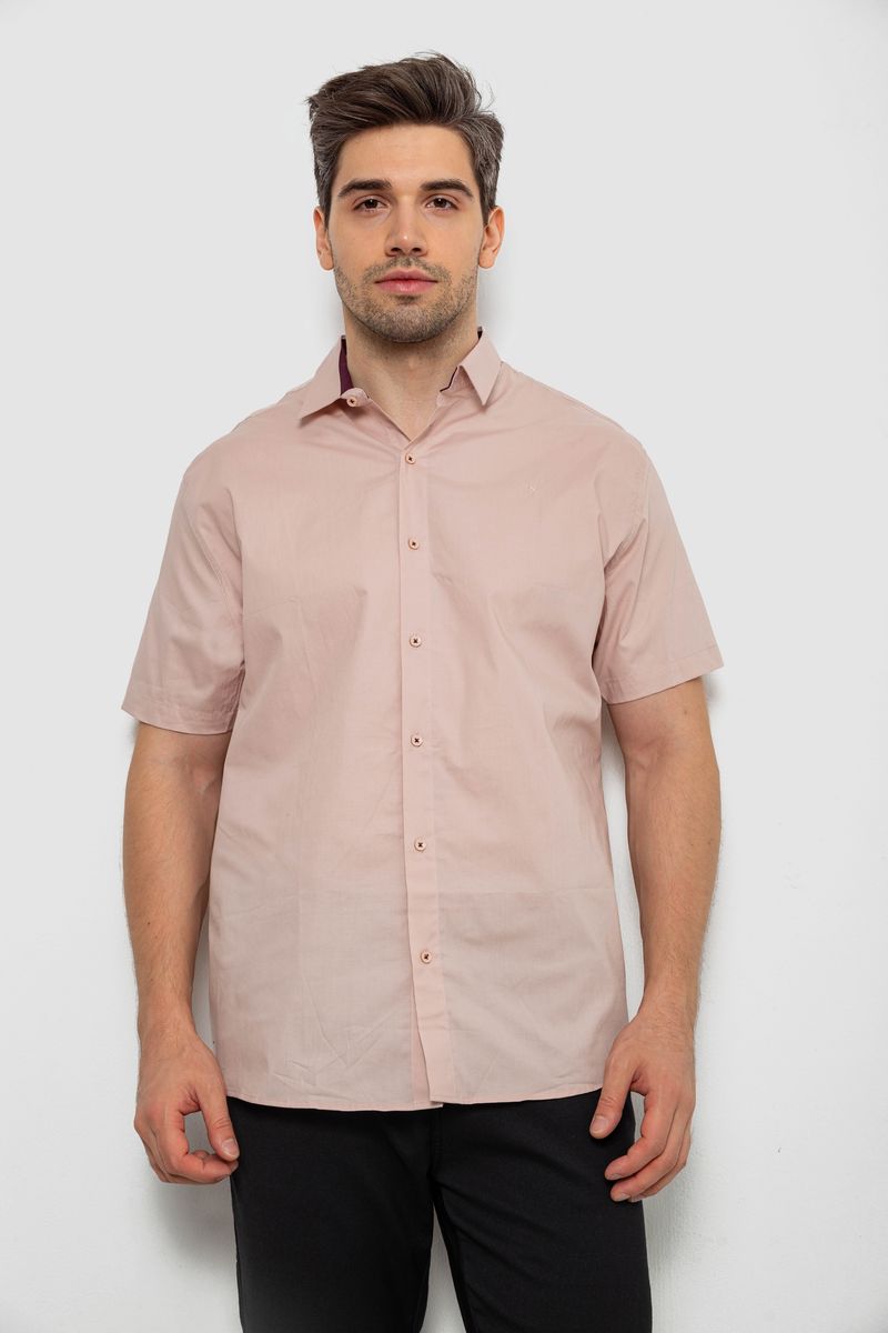Сорочка чоловіча однотонна, колір бежевий, 214R7327-2