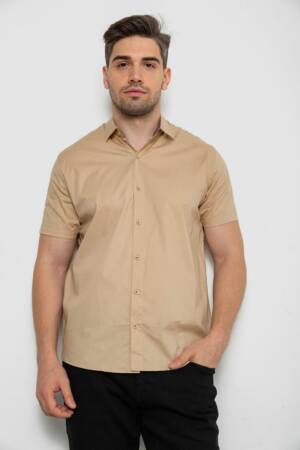 Сорочка чоловіча однотонна, колір світло-бежевий, 214R7327-2