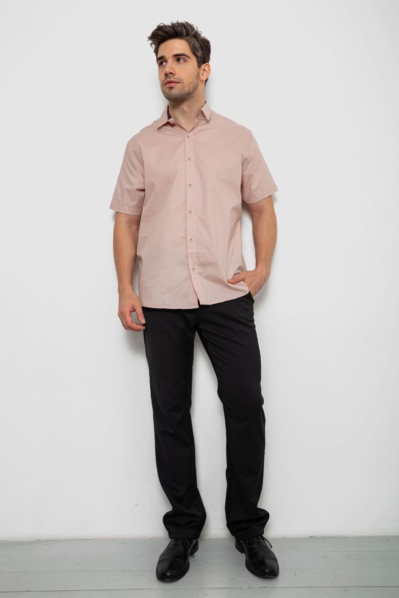 Сорочка чоловіча однотонна, колір бежевий, 214R7327-2
