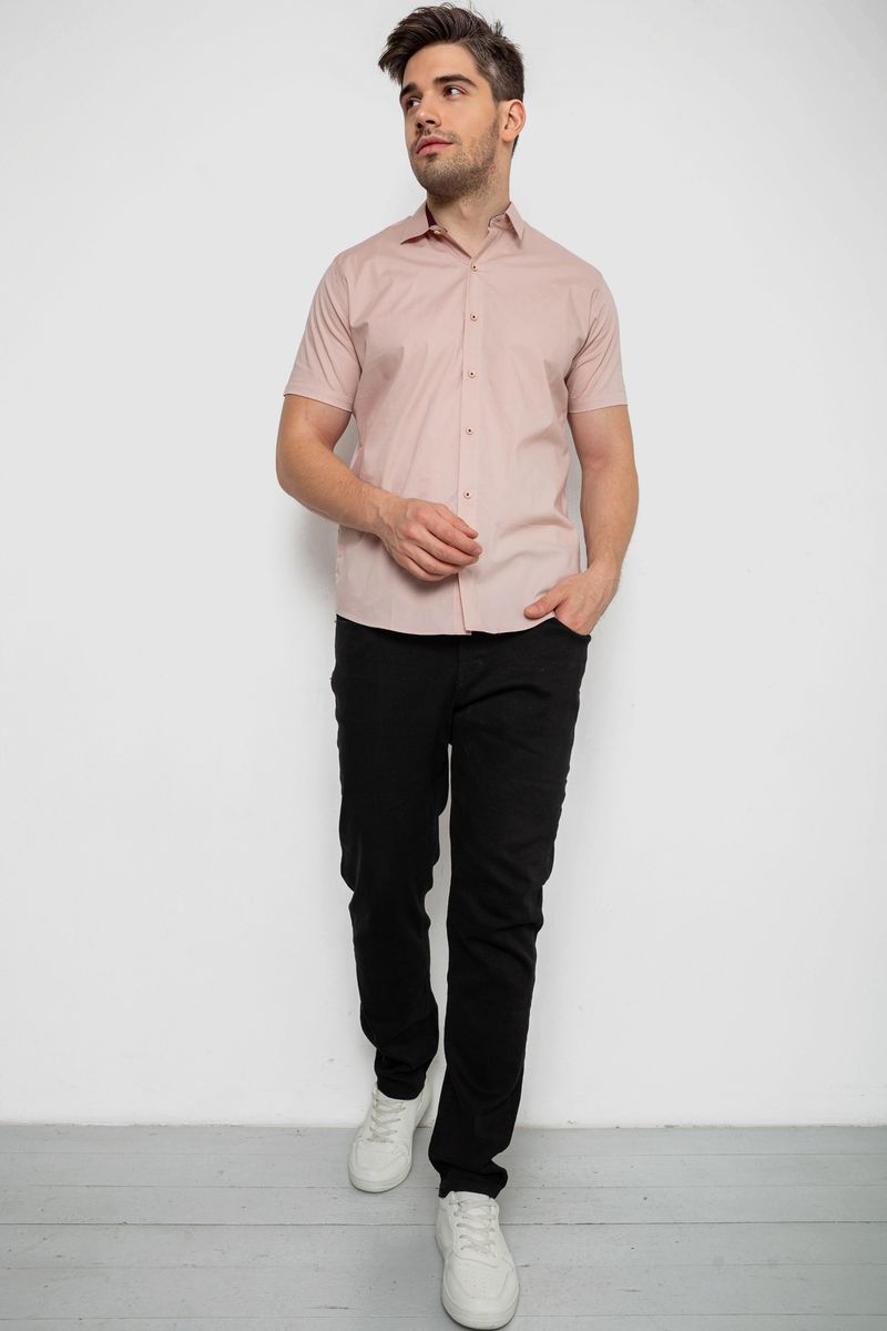 Сорочка чоловіча однотонна, колір пудровий, 214R7327-2