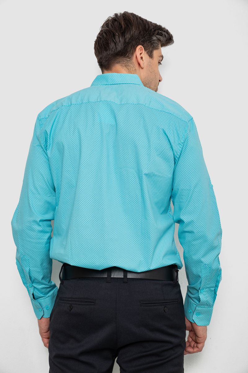 Сорочка чоловіча з принтом, колір бірюзовий, 214R7401 - Зображення 5