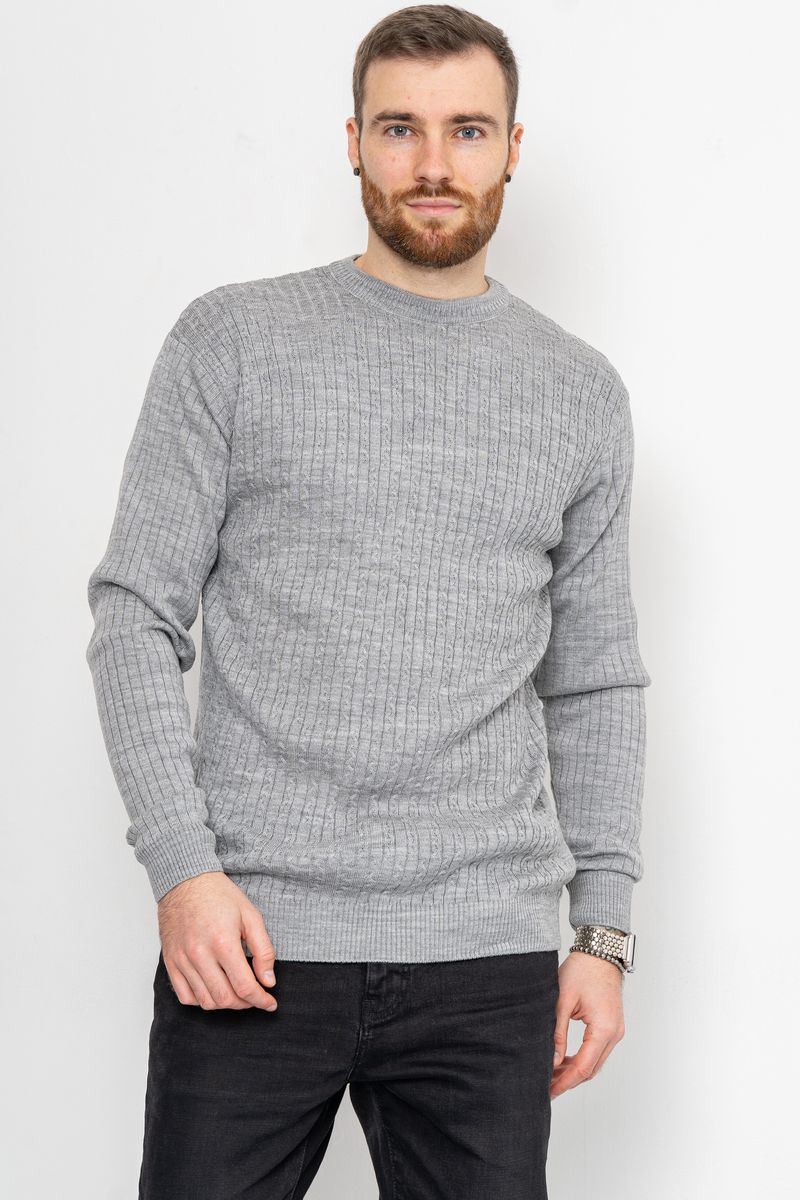 Светр чоловічий, колір сірий, 161R880 - Зображення 5