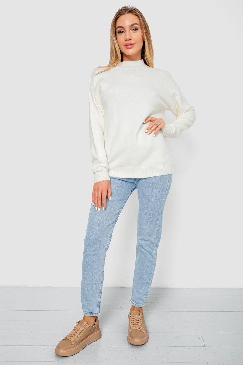 Светр жіночий вовняний, колір молочний, 244R0390