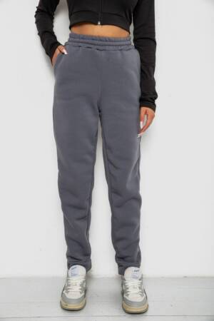 Спортивні штани жіночі на флісі, колір темно-сірий, 238R58641-1