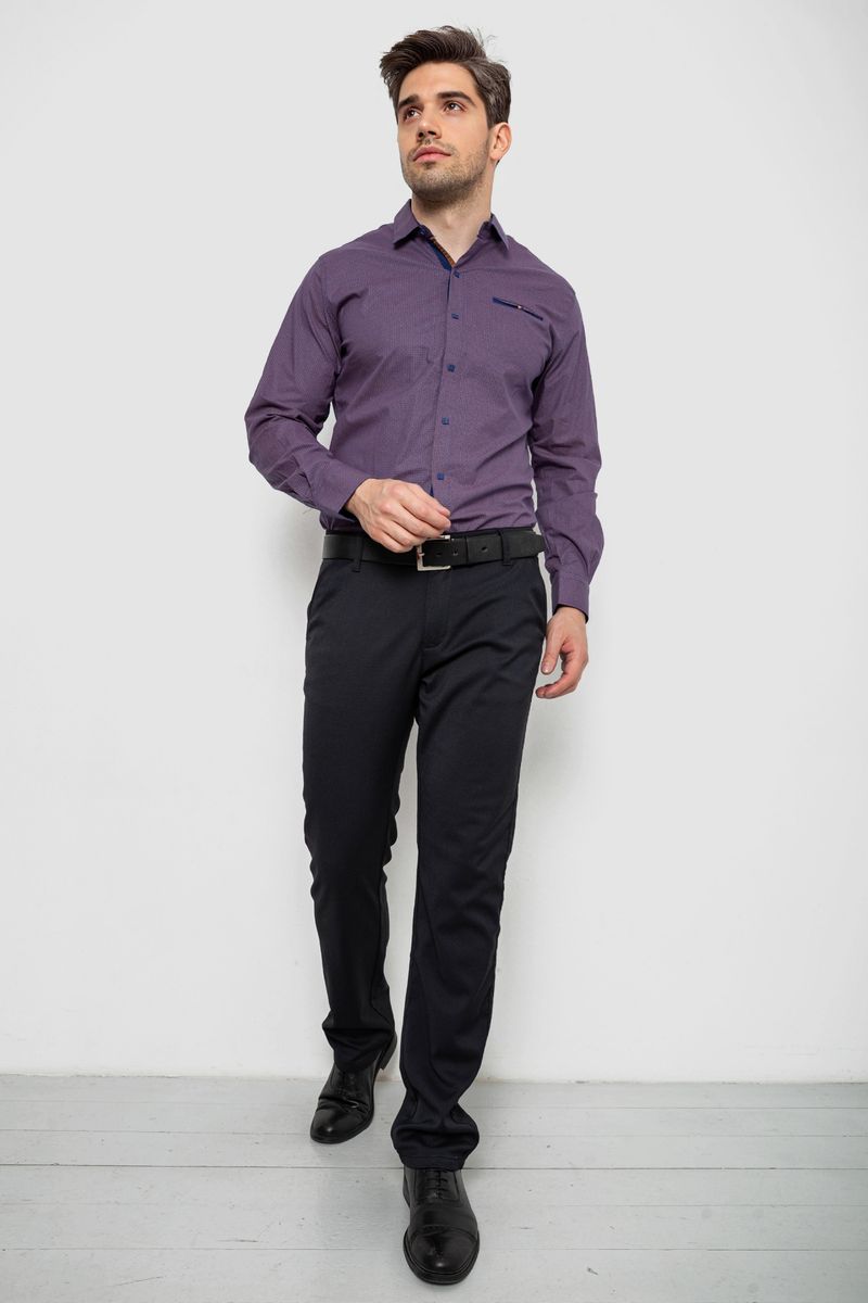 Сорочка чоловіча з принтом, колір сливовий, 214R7168 - Зображення 3