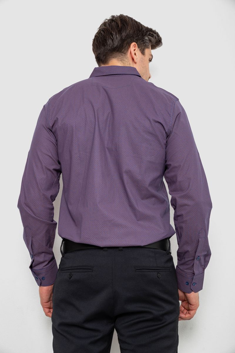 Сорочка чоловіча з принтом, колір сливовий, 214R7168 - Зображення 5