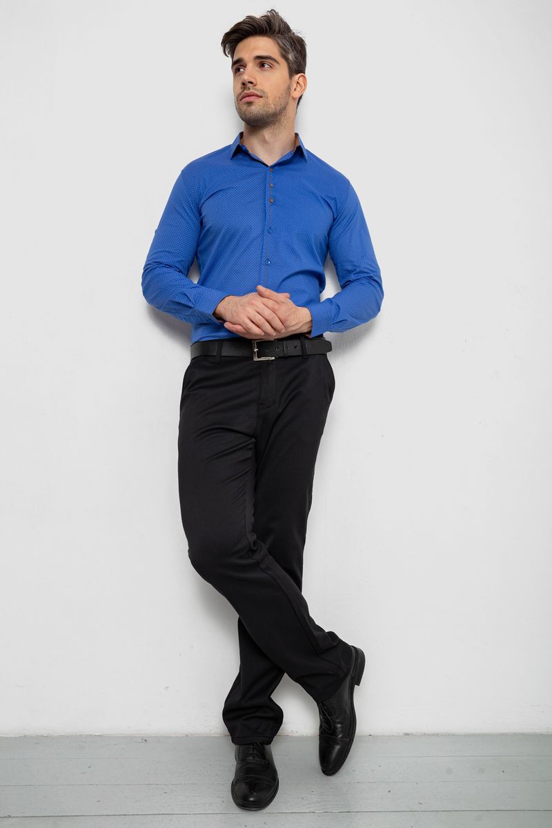 Сорочка чоловіча з принтом, колір електрик, 214R7543-5