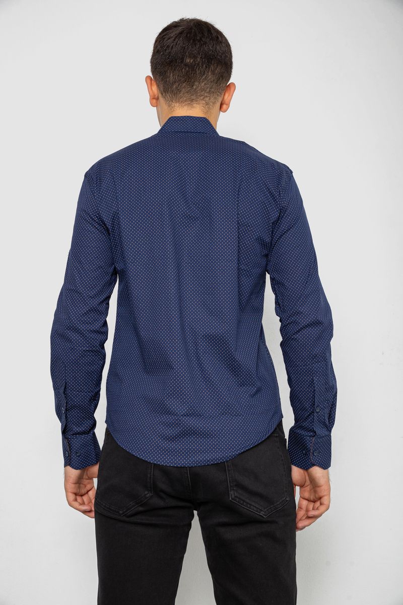 Сорочка чоловіча з принтом, колір темно-синій, 214R7543-5 - Зображення 4