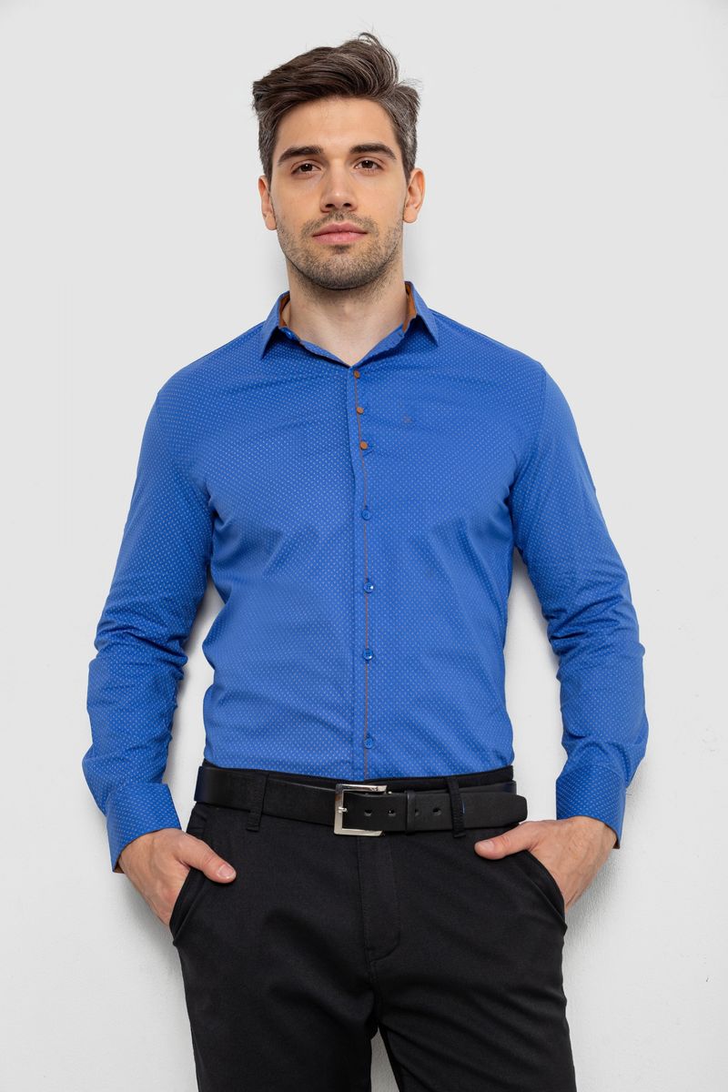 Сорочка чоловіча з принтом, колір електрик, 214R7543-5