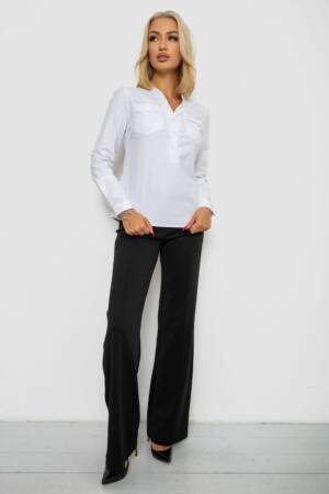 Блуза однотонна, колір білий, 230R96-12