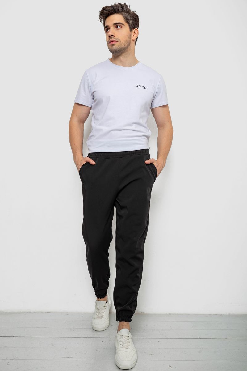 Спортивні штани чоловічі на флісі, колір чорний, 238R58629-1