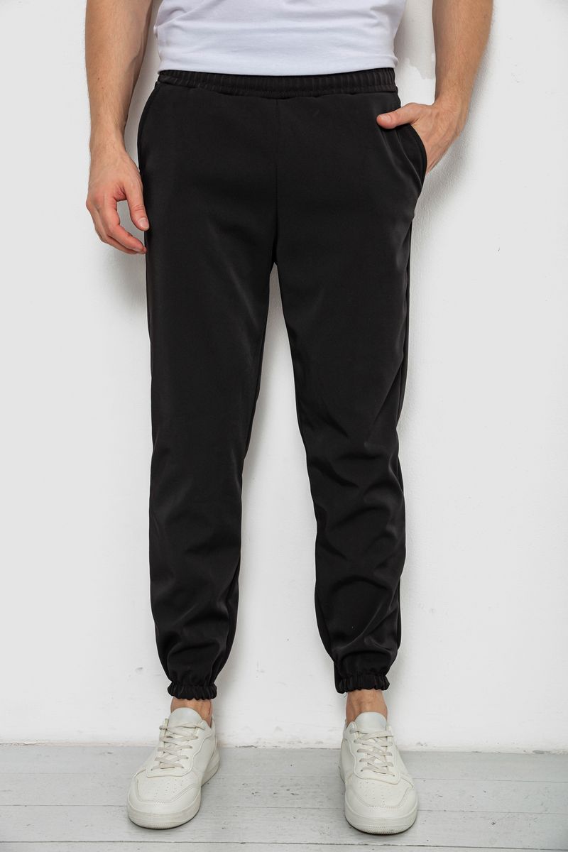 Спортивні штани чоловічі на флісі, колір чорний, 238R58629-1