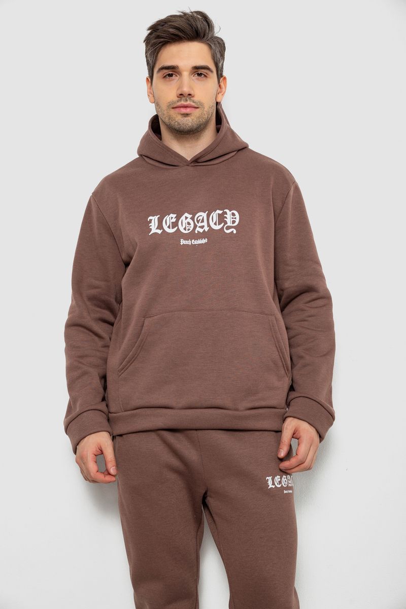 Спортивний костюм чоловічий на флісі, колір мокко, 238R57046